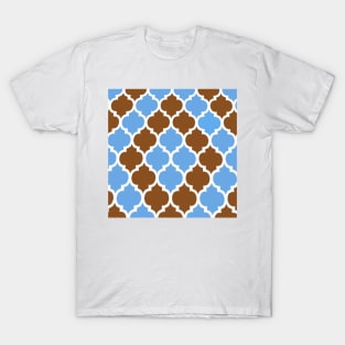 MOROCCAN BROWN AND BLUE PATTERN T-Shirt